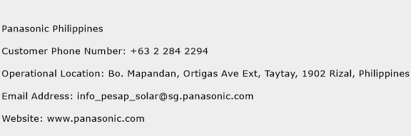 Panasonic Philippines Phone Number Customer Service
