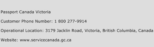 Passport Canada Victoria Phone Number Customer Service