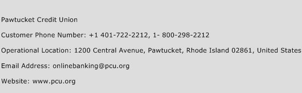 Pawtucket Credit Union Phone Number Customer Service
