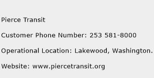 Pierce Transit Phone Number Customer Service