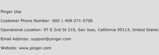 Pinger USA Phone Number Customer Service