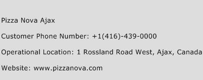 Pizza Nova Ajax Phone Number Customer Service