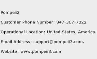 Pompeii3 Phone Number Customer Service
