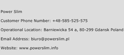 Power Slim Phone Number Customer Service