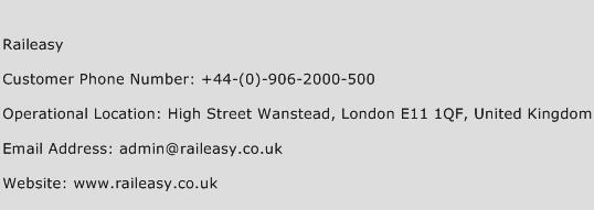 Raileasy Phone Number Customer Service