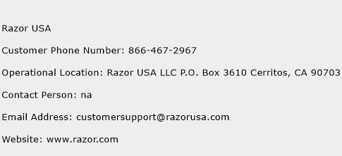 Razor USA Phone Number Customer Service