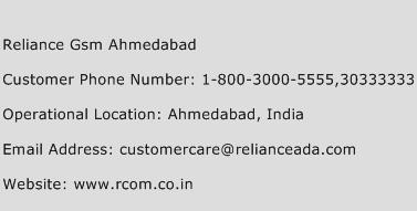 Reliance GSM Ahmedabad Phone Number Customer Service