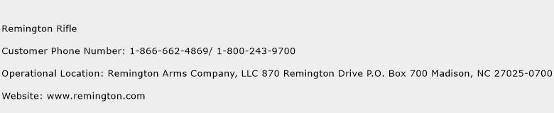 Remington Rifle Phone Number Customer Service