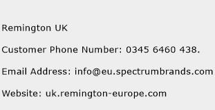 Remington UK Phone Number Customer Service