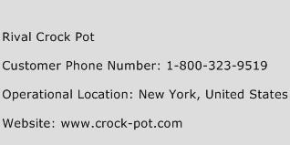 Rival Crock Pot Phone Number Customer Service