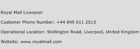 Royal Mail Liverpool Phone Number Customer Service
