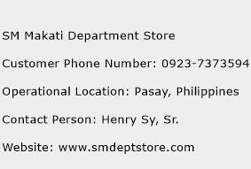 SM Makati Department Store Phone Number Customer Service
