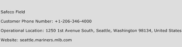 Safeco Field Phone Number Customer Service