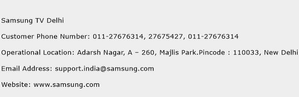 Samsung TV Delhi Phone Number Customer Service