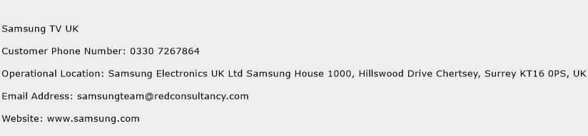 Samsung TV UK Phone Number Customer Service