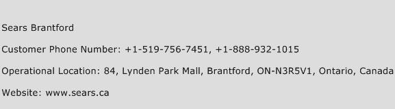 Sears Brantford Phone Number Customer Service