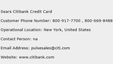 Sears Citibank Credit Card Phone Number Customer Service