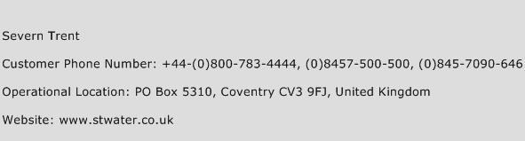 Severn Trent Phone Number Customer Service