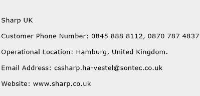 Sharp UK Phone Number Customer Service