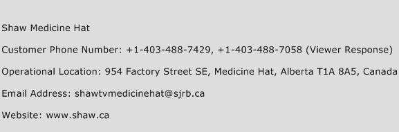 Shaw Medicine Hat Phone Number Customer Service