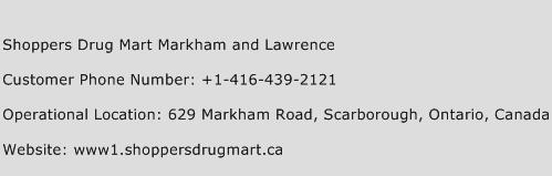 Shoppers Drug Mart Markham and Lawrence Phone Number Customer Service