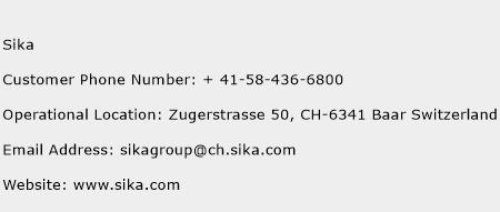 Sika Phone Number Customer Service