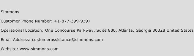 Simmons Phone Number Customer Service