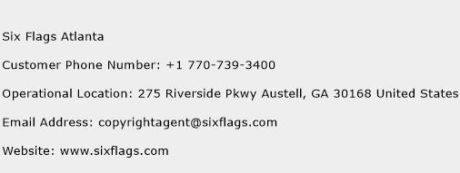 Six Flags Atlanta Phone Number Customer Service