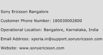 Sony Ericsson Bangalore Phone Number Customer Service