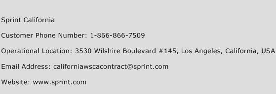 Sprint California Phone Number Customer Service