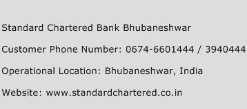 Standard Chartered Bank Bhubaneshwar Phone Number Customer Service