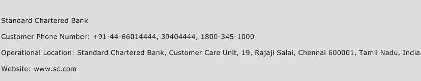 Standard Chartered Bank Phone Number Customer Service