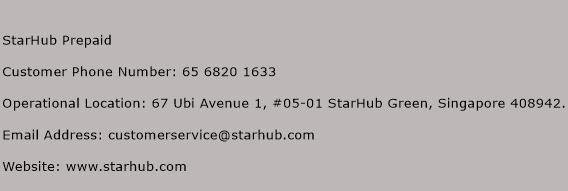 StarHub Prepaid Phone Number Customer Service