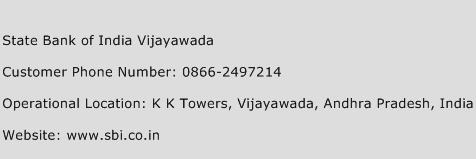 State Bank of India Vijayawada Phone Number Customer Service