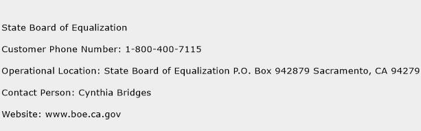State Board of Equalization Phone Number Customer Service