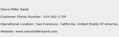 Steve Miller Band Phone Number Customer Service