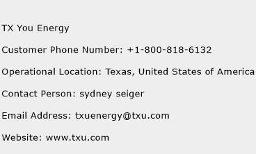 TX You Energy Phone Number Customer Service