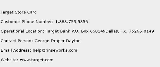 Target Store Card Phone Number Customer Service