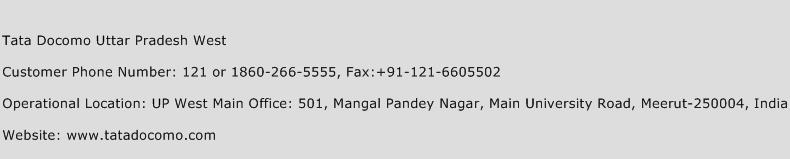 Tata Docomo Uttar Pradesh West Phone Number Customer Service