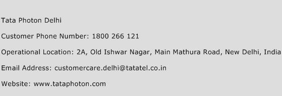 Tata Photon Delhi Phone Number Customer Service