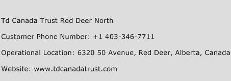 Td Canada Trust Red Deer North Phone Number Customer Service