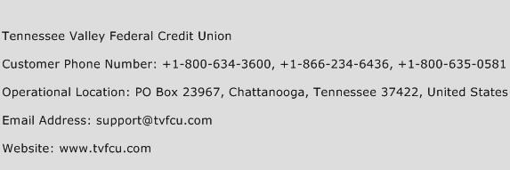 Tennessee Valley Federal Credit Union Phone Number Customer Service