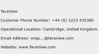 TeraView Phone Number Customer Service