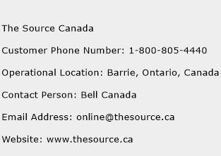 The Source Canada Phone Number Customer Service