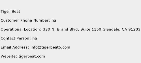 Tiger Beat Phone Number Customer Service