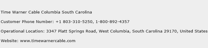 Time Warner Cable Columbia South Carolina Phone Number Customer Service