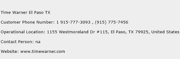 Time Warner El Paso TX Phone Number Customer Service