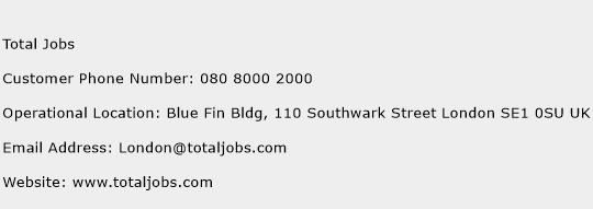 Total Jobs Phone Number Customer Service