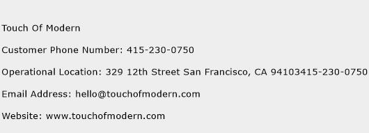 Touch Of Modern Phone Number Customer Service
