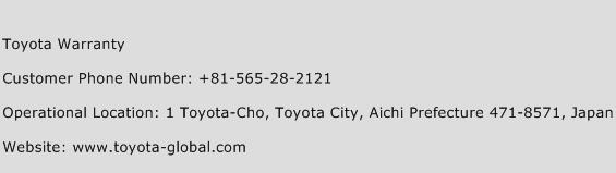 Toyota Warranty Phone Number Customer Service